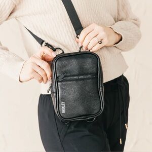 Brixley Black Leather Small Crossbody Bag Purse